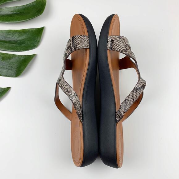 FitFlop Strata Slide Sandals Snake Effect Leather Slip On Women's 7 - Picture 6 of 9